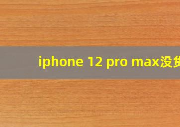 iphone 12 pro max没货